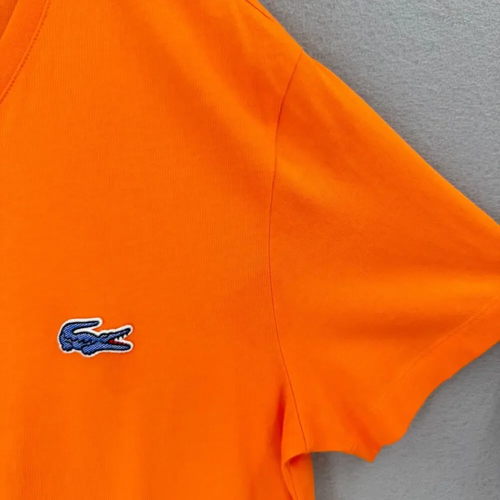 Lacoste Men's L Orange Soft Cotton Preppy Casual Basic Simple Everyday T-Shirt